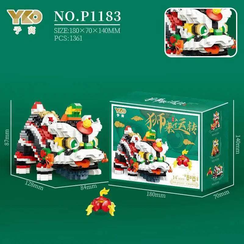 Chinese Lion Dance Building Blocks New Year Spring Festival Gift - ToylandEU