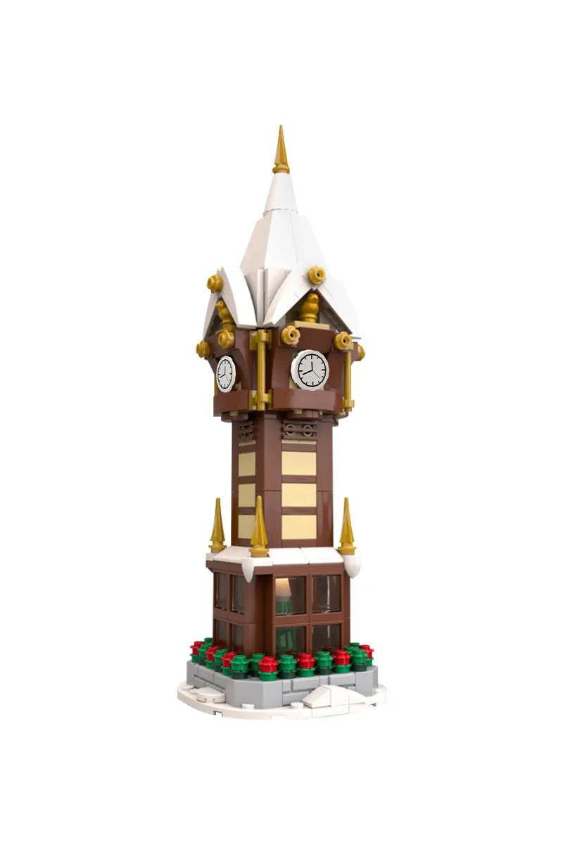MOC Christmas Street Clock Building Blocks Winter Village Gift - ToylandEU