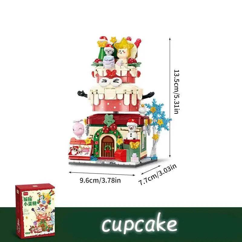 Christmas Swing Street View Series Building Blocks Snowman Sleigh Cupcake Assembly Model Bricks Children's Toys Holiday Gifts - ToylandEU