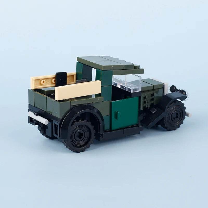 MOC City Retro Vintage Car Military Pickup Truck Building Kit Building Bricks MOC - ToylandEU