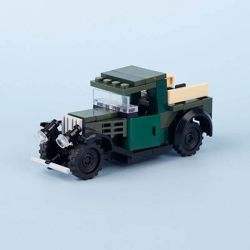 MOC City Retro Vintage Car Military Pickup Truck Building Kit Building Bricks MOC - ToylandEU