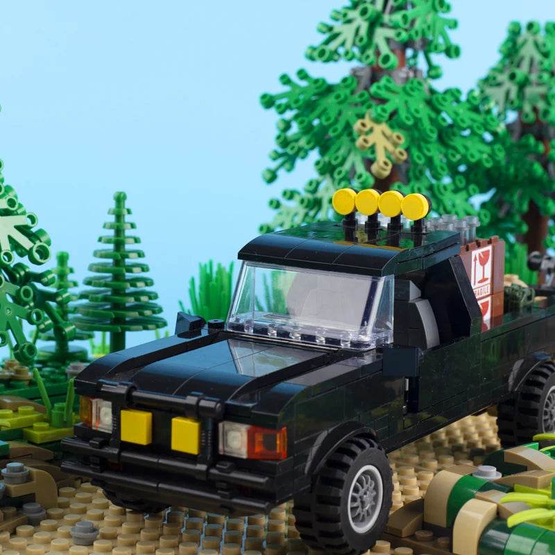MOC City Retro Vintage Car Military Pickup Truck Building Kit Building Bricks MOC - ToylandEU