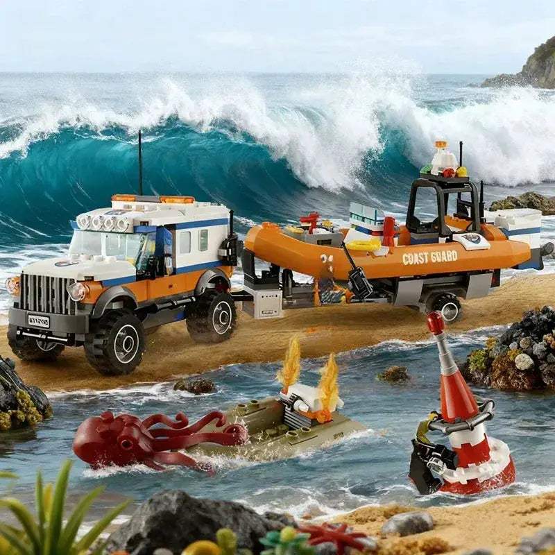 MOC City Series Off Road 4x4 Trailer Blocks Educational Gift - ToylandEU