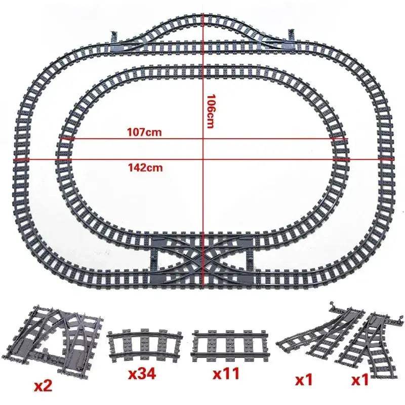 City Train Tracks Building Blocks Kit For Kids DIY Creativity - ToylandEU