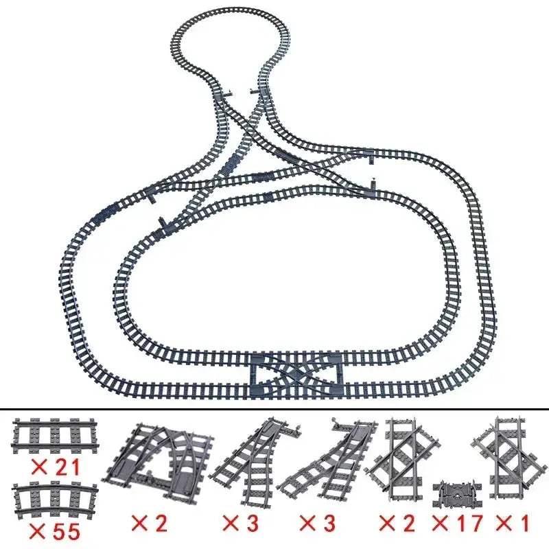 City Train Tracks Building Blocks Kit For Kids DIY Creativity - ToylandEU
