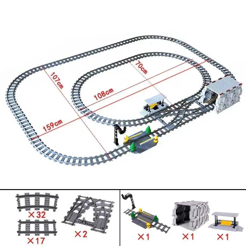 City Train Tracks Building Blocks Kit For Kids DIY Creativity - ToylandEU
