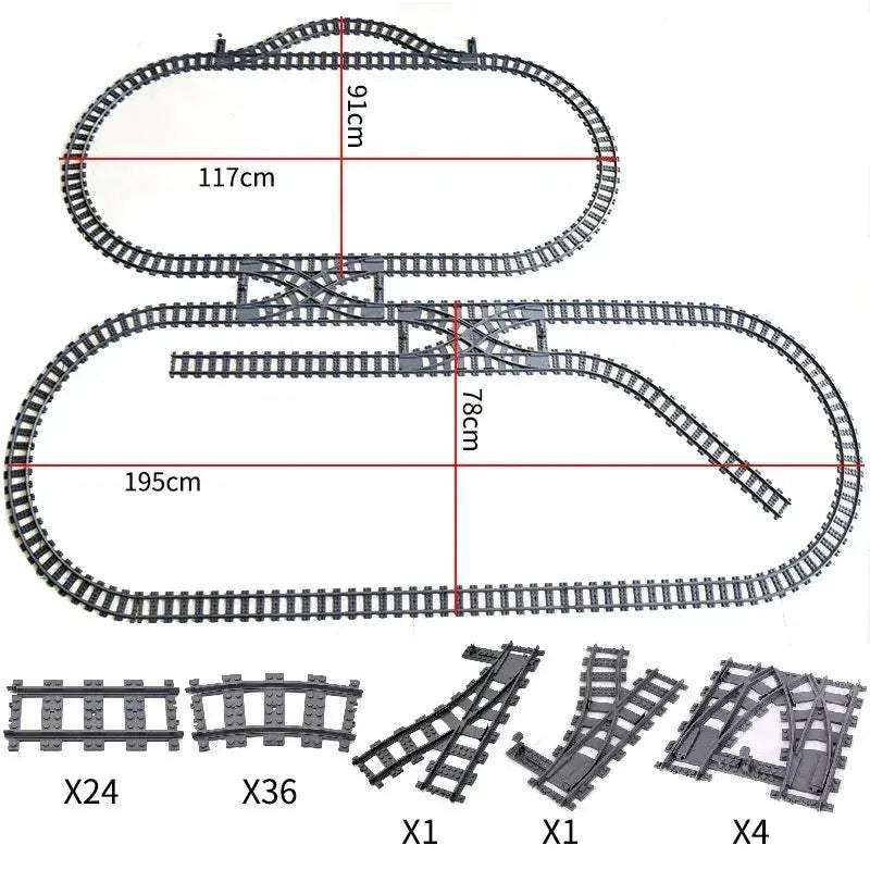 City Train Tracks Building Blocks Kit For Kids DIY Creativity - ToylandEU
