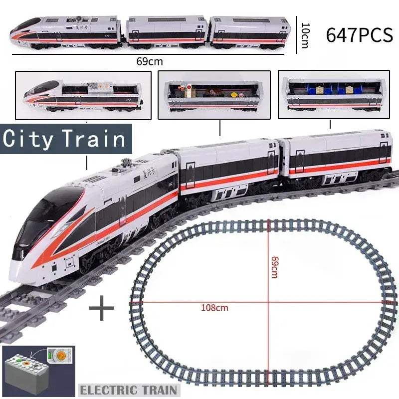City Train Tracks Building Blocks Kit For Kids DIY Creativity - ToylandEU