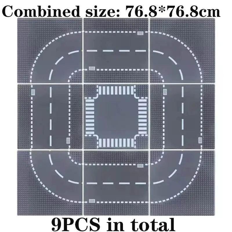  MOC Classic Building Blocks Base Plate City Street View Traffic Road -  ToylandEU™