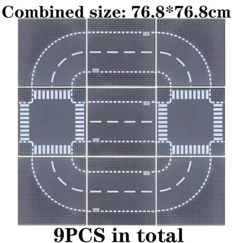  MOC Classic Building Blocks Base Plate City Street View Traffic Road -  ToylandEU™