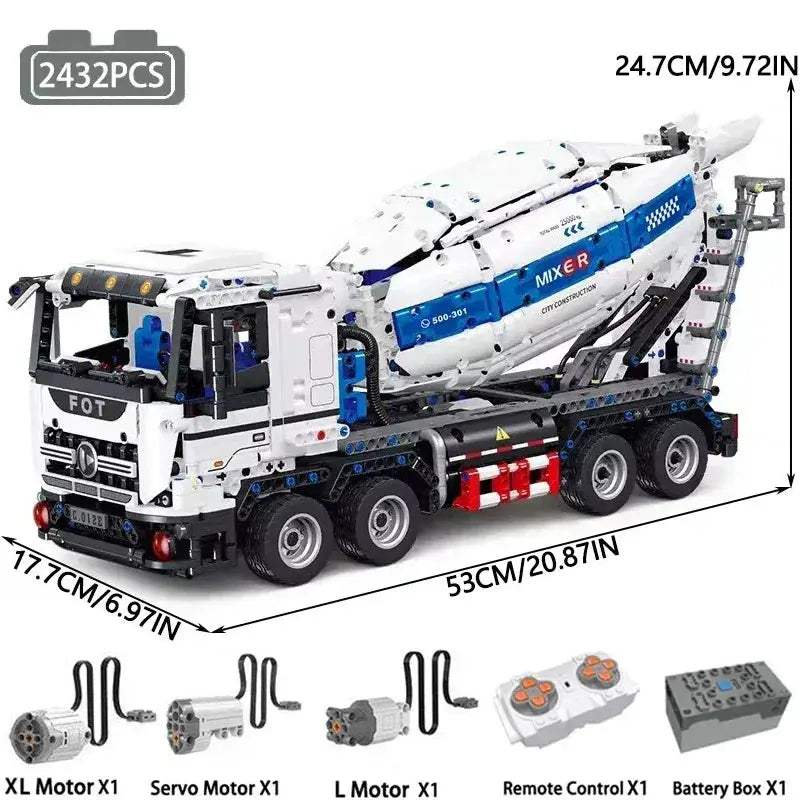 Concrete Mixer Truck Building Blocks Set For Kids Educational - ToylandEU