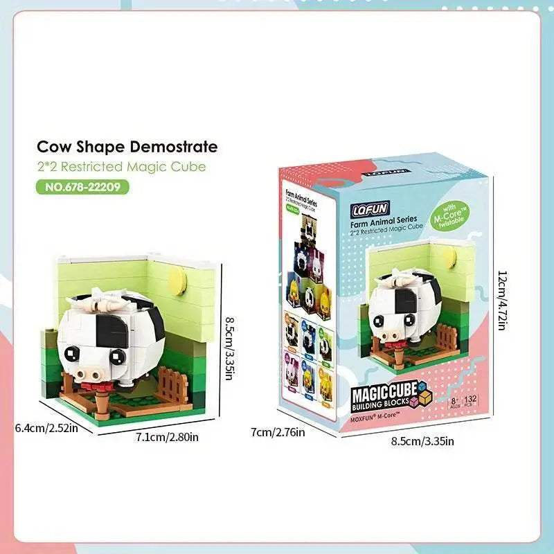 Creative Animal Building Blocks Cute Panda Koala Tiger Rabbit Chicken Model Bricks - ToylandEU