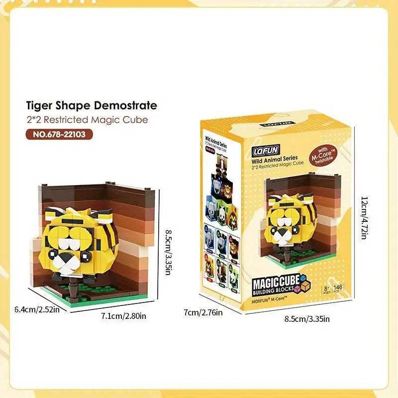 Creative Animal Building Blocks Cute Panda Koala Tiger Rabbit Chicken Model Bricks - ToylandEU