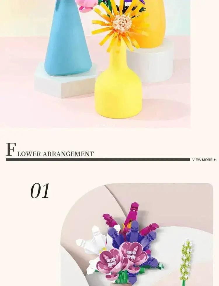  MOC Creative Bouquet Plant Potted Michelia Flower Building Blocks -  ToylandEU™
