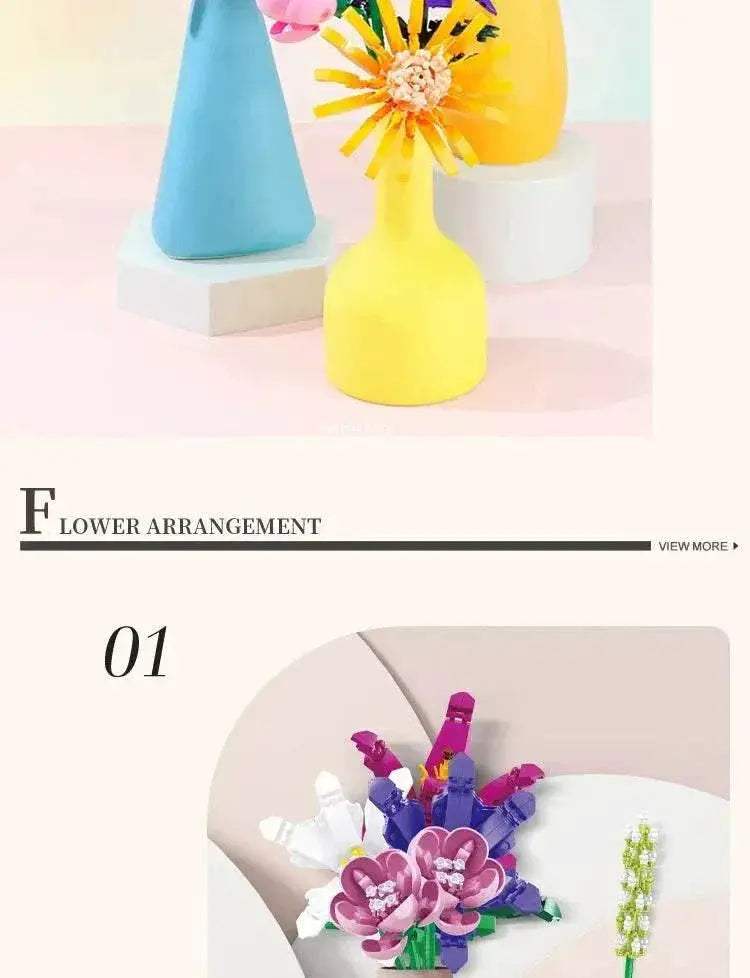 Creative Bouquet Plant Potted Michelia Flower Building Blocks - ToylandEU
