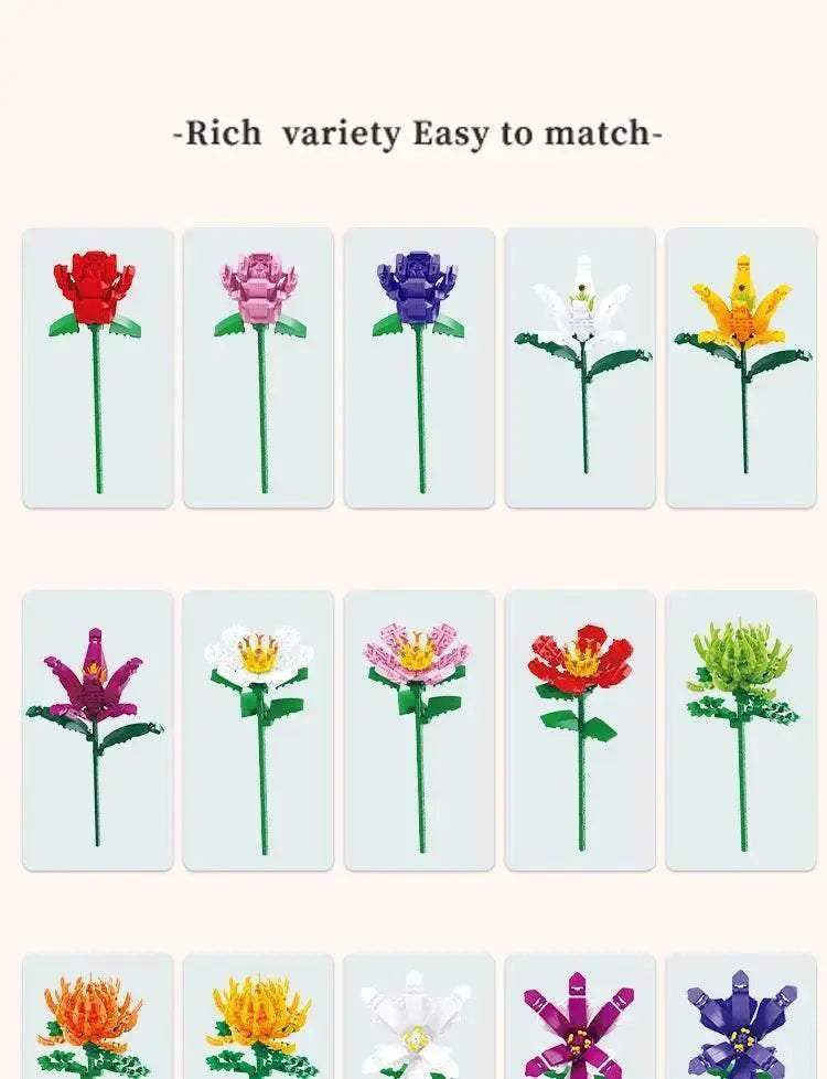 Creative Bouquet Plant Potted Michelia Flower Building Blocks - ToylandEU