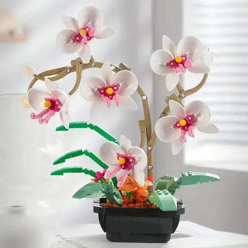 Creative Building Blocks Orchid Bouquet City Home Decoration Diy Gift For Teens And Girls - ToylandEU