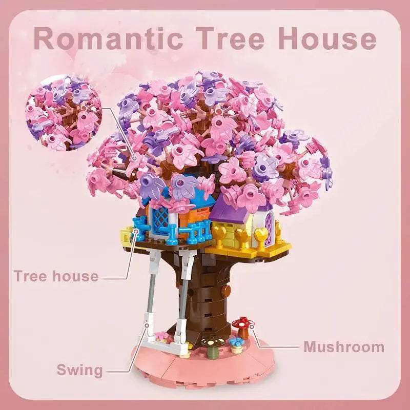 Creative Building Blocks Set Red Rose Vase Romantic Floral Bouquet Valentines Day Gift For Couples - ToylandEU