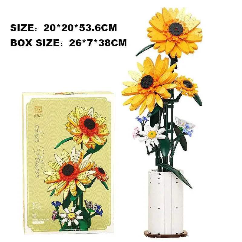  Vivid Sunflower Bouquet Lego Compatible Set Toyland EU -  ToylandEU™