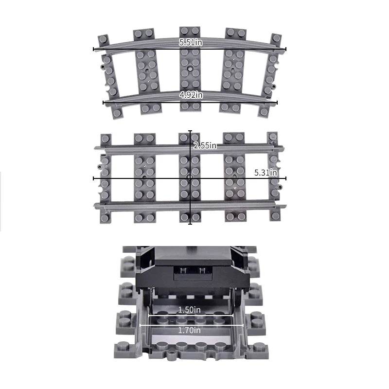 MOC Creative Expert Ideas City Train Tracks Building Blocks - ToylandEU