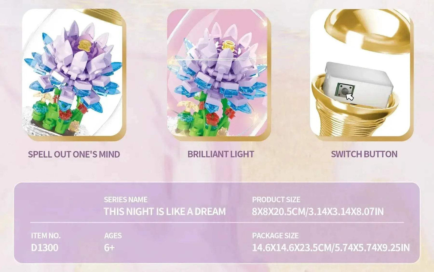 Creative Flower In A Bottle Building Blocks DIY Toy Gift - ToylandEU