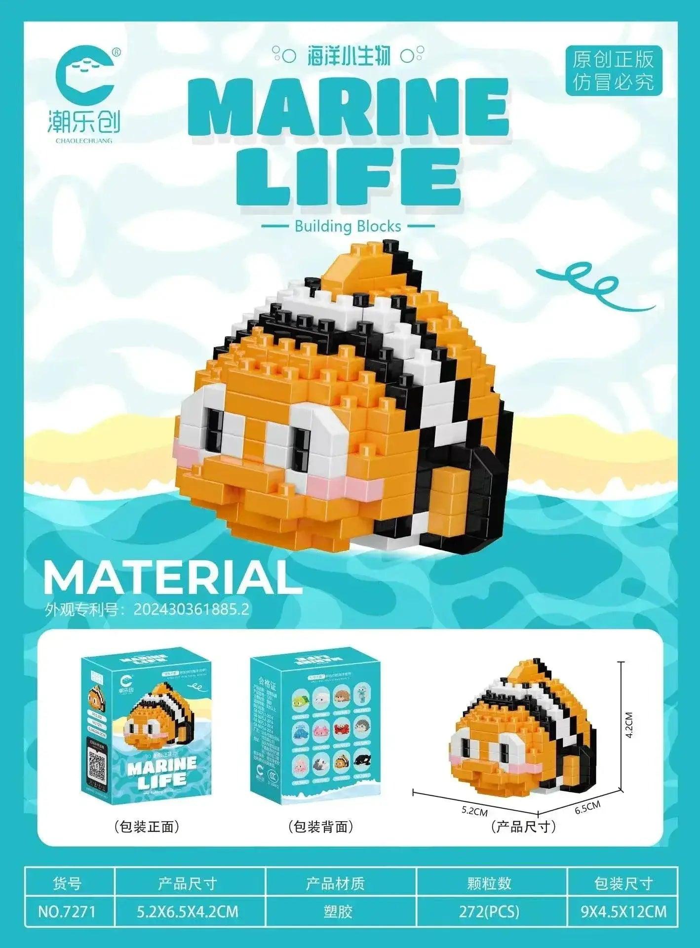  MOC Creative Ocean World Animal Particle Building Blocks Toys -  ToylandEU™