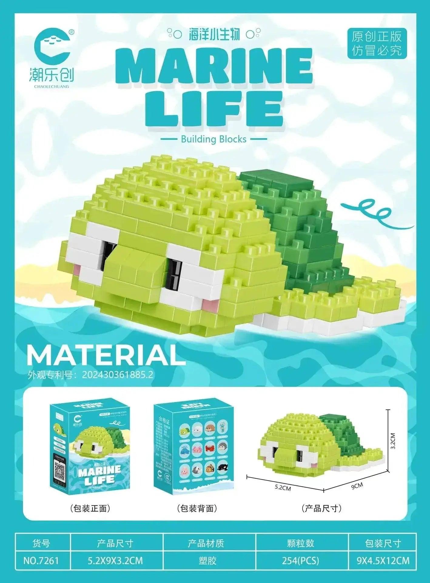  MOC Creative Ocean World Animal Particle Building Blocks Toys -  ToylandEU™