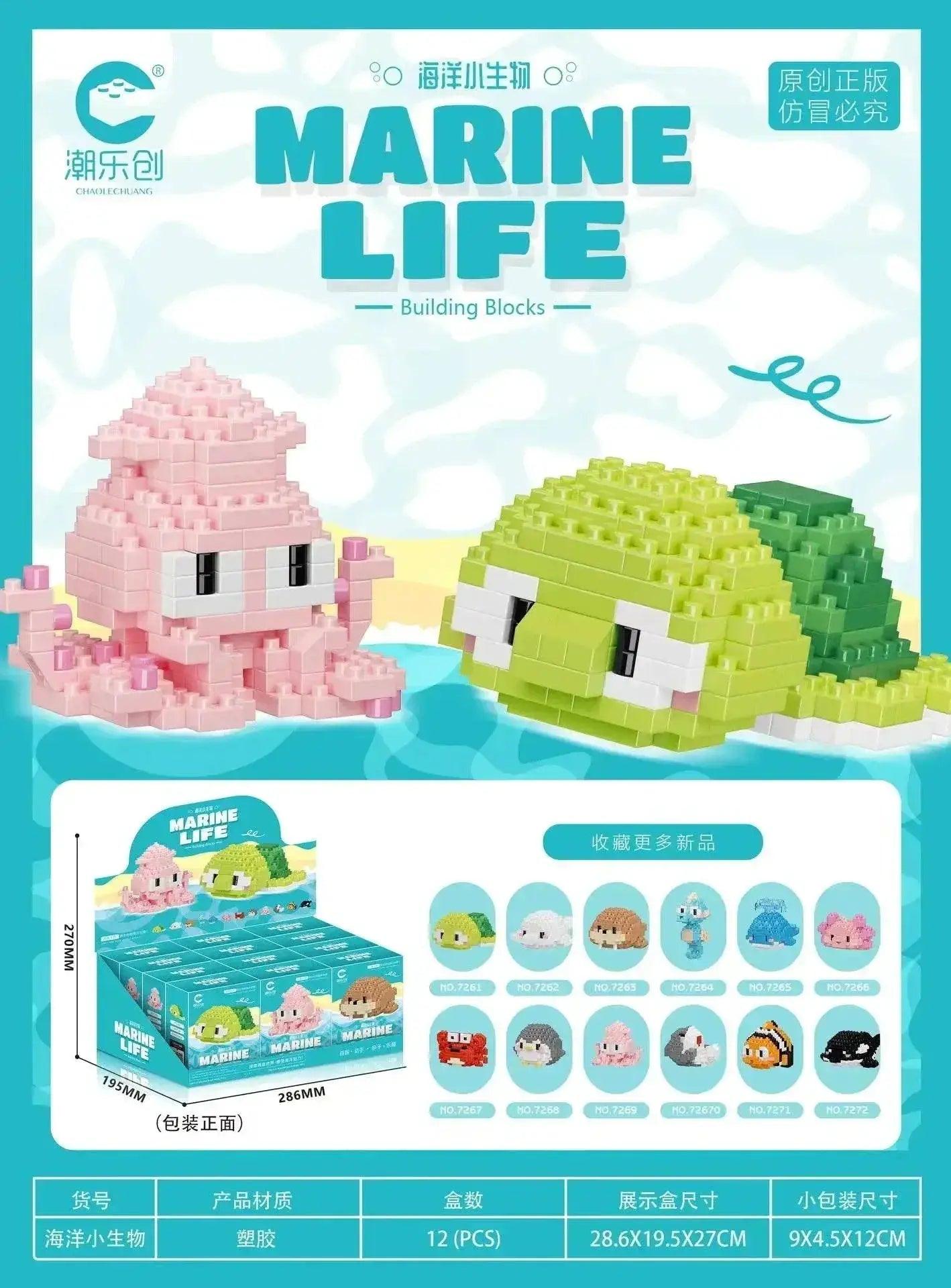  MOC Creative Ocean World Animal Particle Building Blocks Toys -  ToylandEU™