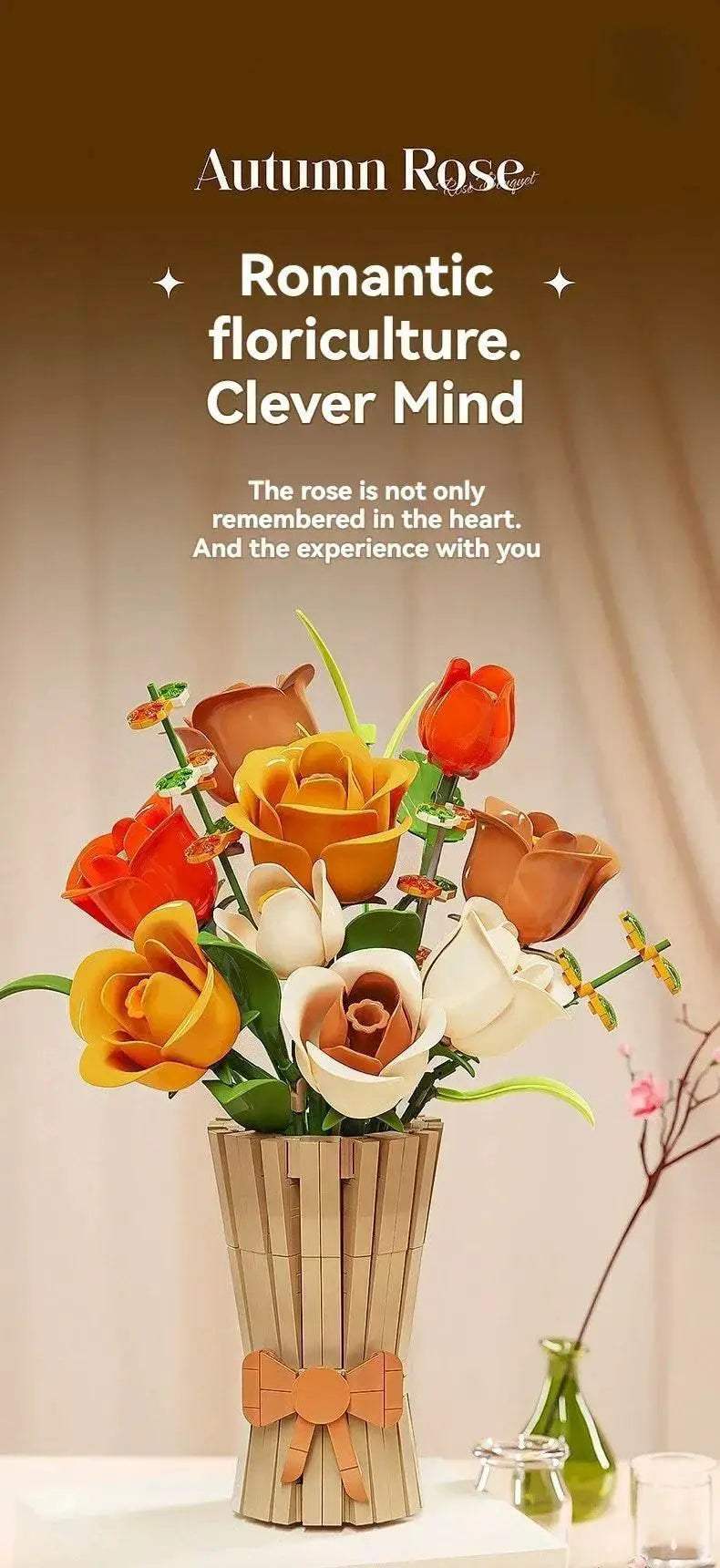 Creative Rose Building Blocks Set Model Flower Pot Gifts - ToylandEU