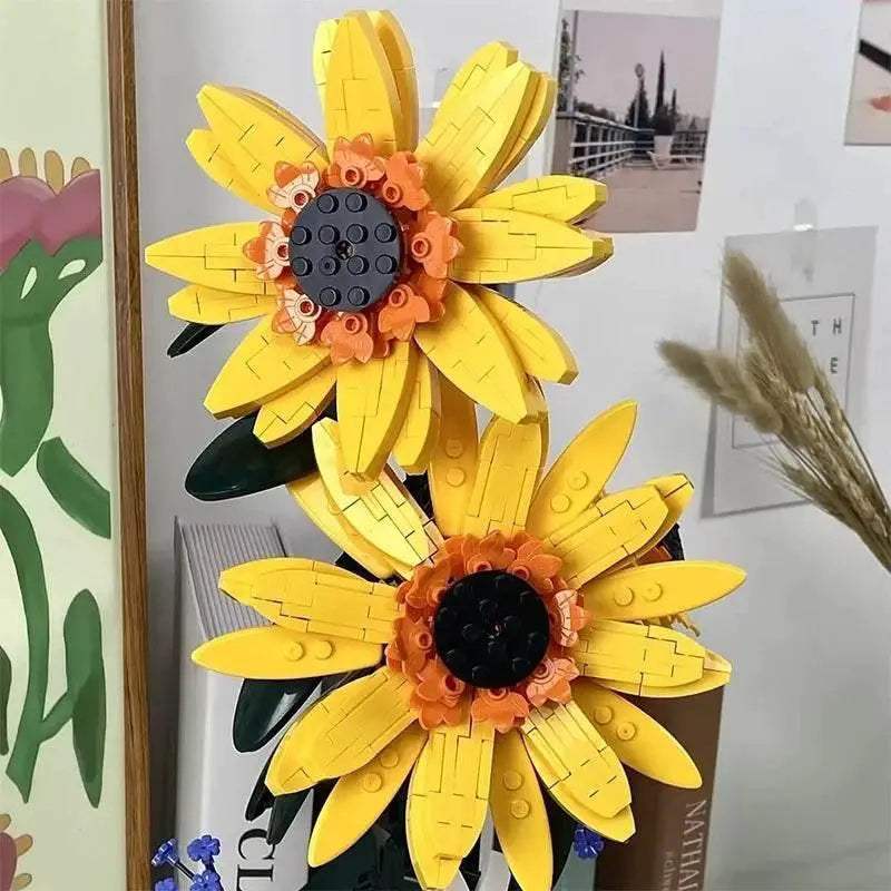 Creative Sunflower Bouquet Potted Building Blocks Gift - ToylandEU