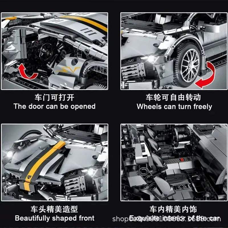 DIY Building Blocks Sports Car Set 1337 Pieces Great Gift - ToylandEU
