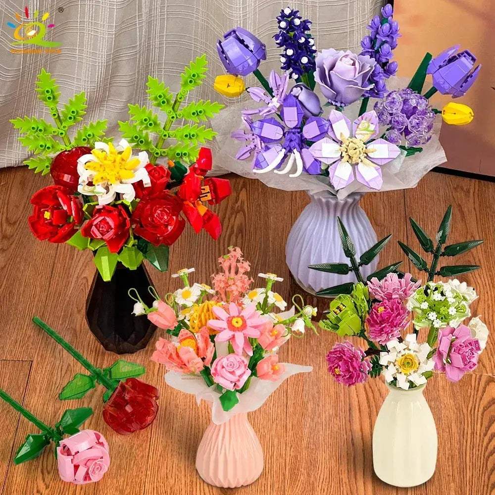 MOC DIY Eternal Bouquet Flower Building Blocks Set For Kids - ToylandEU