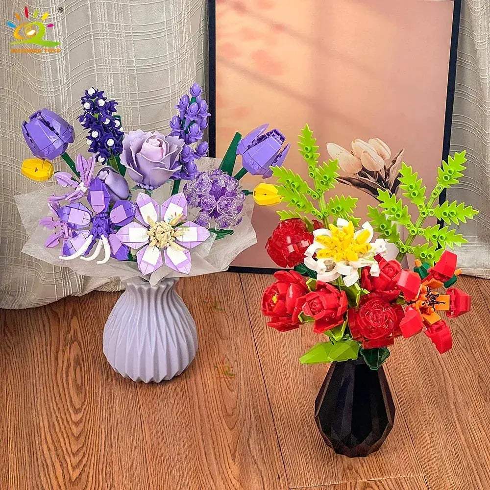 MOC DIY Eternal Bouquet Flower Building Blocks Set For Kids - ToylandEU