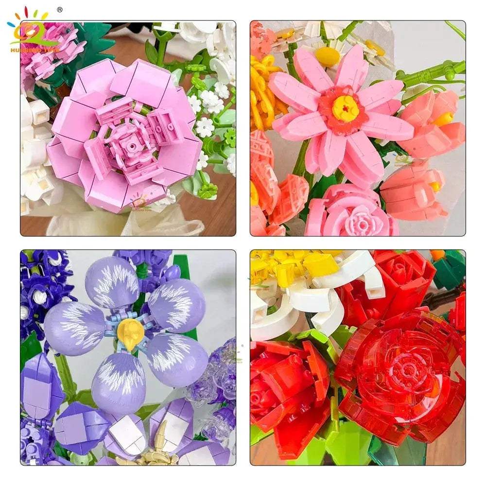 MOC DIY Eternal Bouquet Flower Building Blocks Set For Kids - ToylandEU