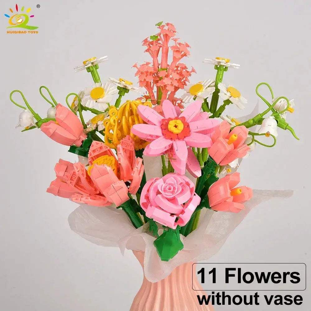 MOC DIY Eternal Bouquet Flower Building Blocks Set For Kids - ToylandEU