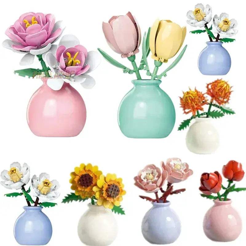 MOC DIY Flower Bouquet Building Blocks Kit For Creative Garden Decor - ToylandEU