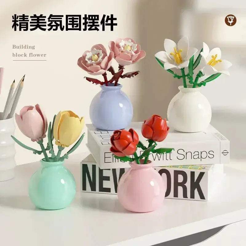 MOC DIY Flower Bouquet Building Blocks Kit For Creative Garden Decor - ToylandEU