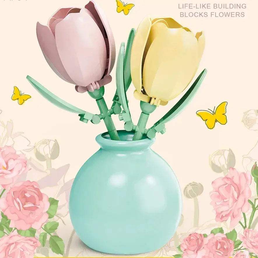 MOC DIY Flower Bouquet Building Blocks Kit For Creative Garden Decor - ToylandEU