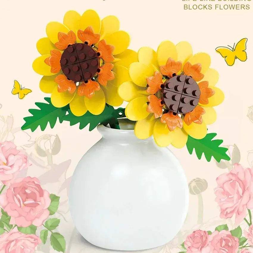MOC DIY Flower Bouquet Building Blocks Kit For Creative Garden Decor - ToylandEU