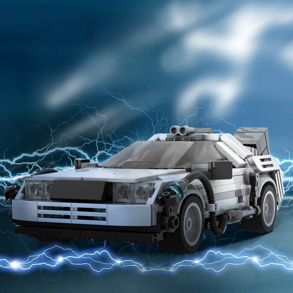 MOC Deloreaned Back To The Future Racing Car Time Machine Building Bricks MOC - ToylandEU