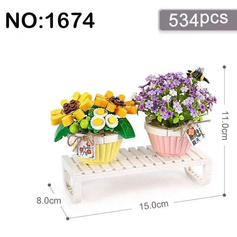  Deluxe Building Blocks Potted Flower Kit Toyland EU -  ToylandEU™