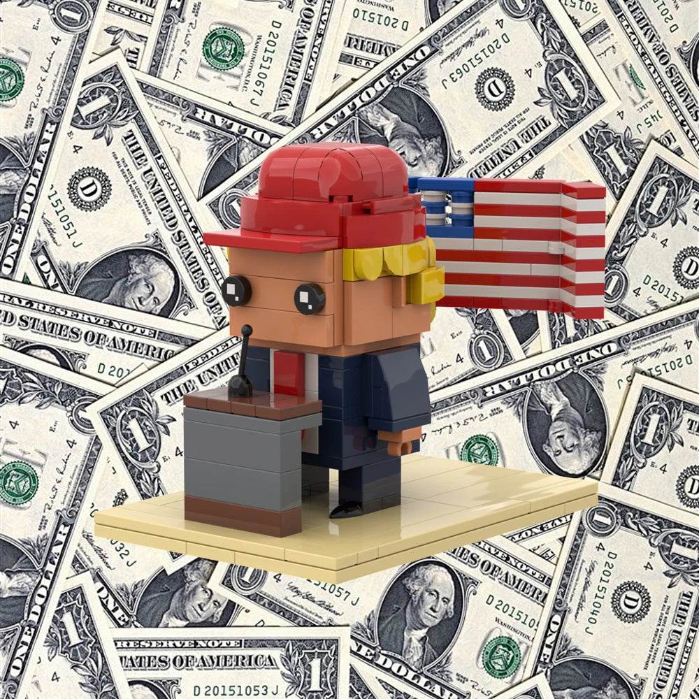 MOC Donald Trump BrickheadZ Doll Mini Action Gift Building Bricks MOC - ToylandEU