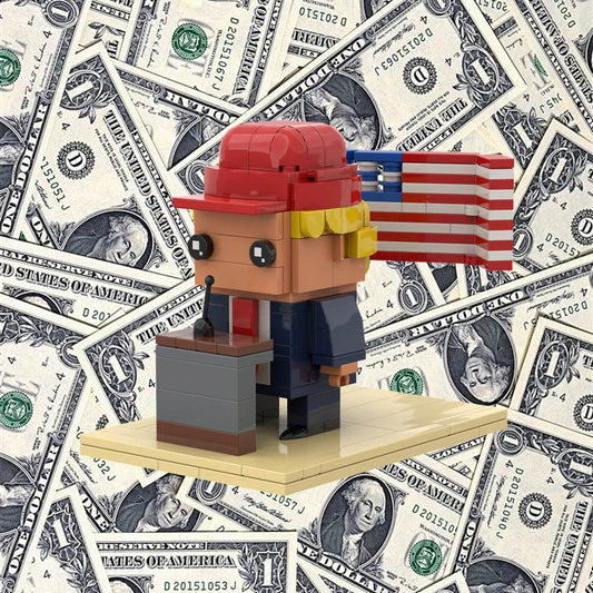 MOC Donald Trump BrickheadZ Doll Mini Action Gift Building Bricks MOC - ToylandEU