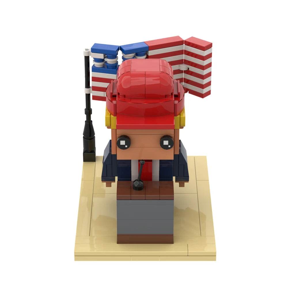 MOC Donald Trump BrickheadZ Doll Mini Action Gift Building Bricks MOC - ToylandEU