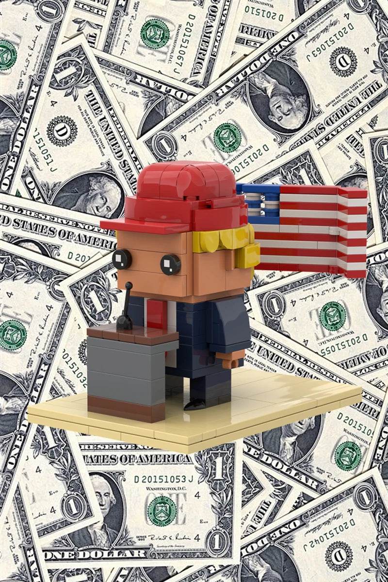 MOC Donald Trump BrickheadZ Doll Mini Action Gift Building Bricks MOC - ToylandEU