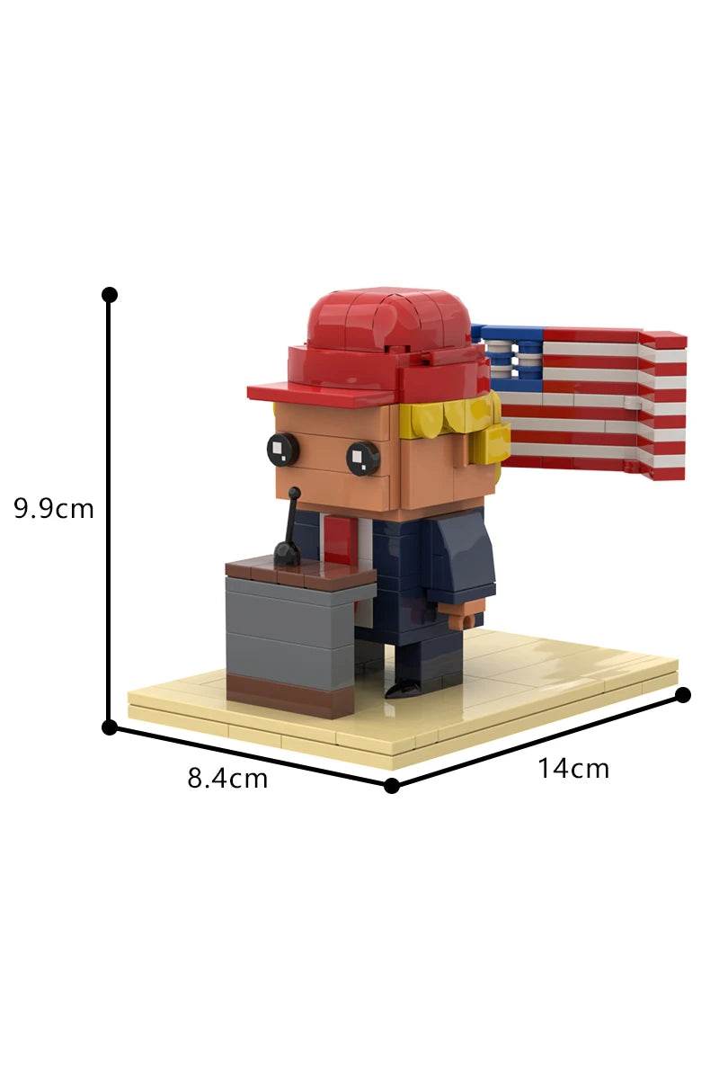 MOC Donald Trump BrickheadZ Doll Mini Action Gift Building Bricks MOC - ToylandEU