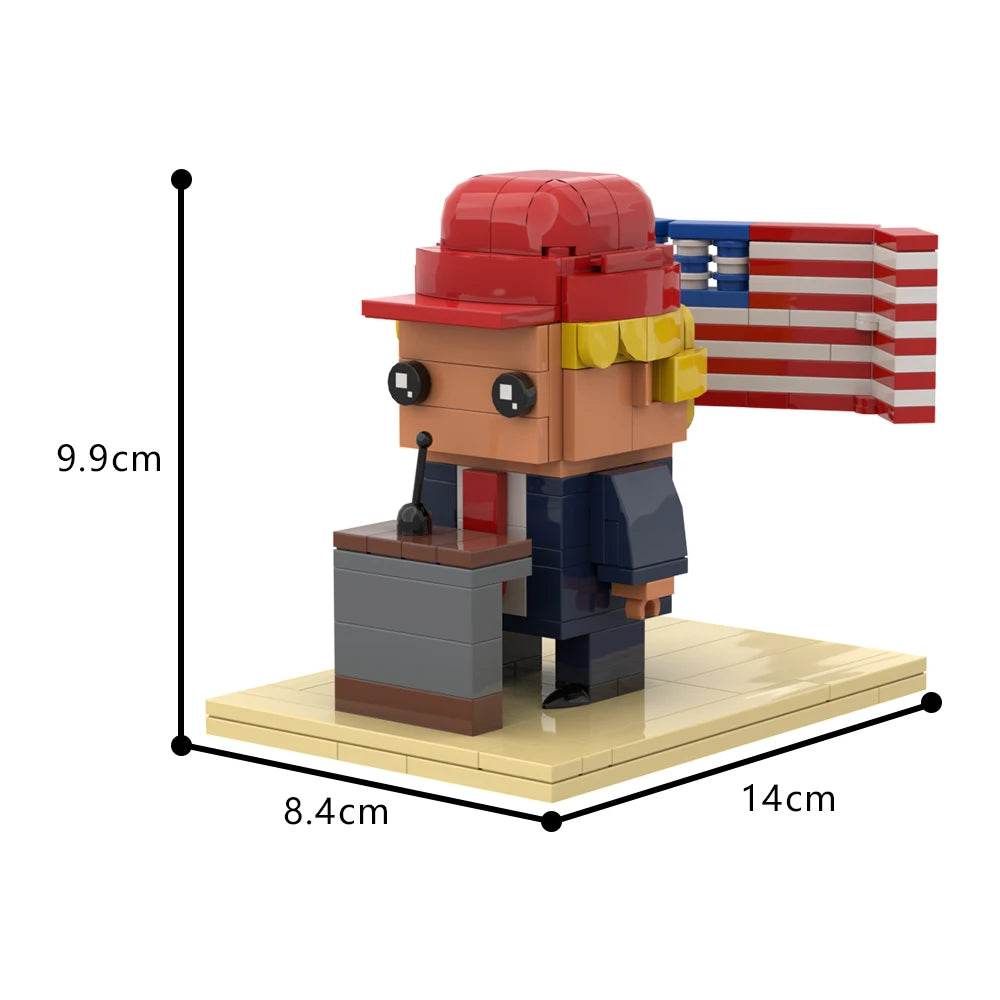 MOC Donald Trump BrickheadZ Doll Mini Action Gift Building Bricks MOC - ToylandEU