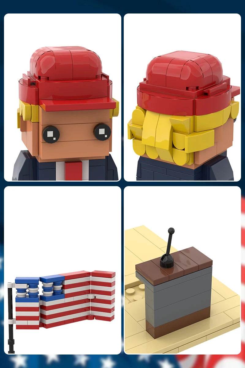 MOC Donald Trump BrickheadZ Doll Model Building Block Gift Building Bricks MOC - ToylandEU