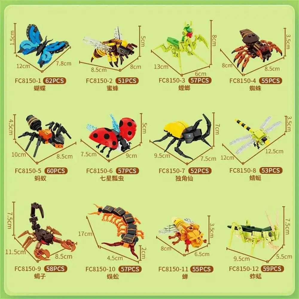 Educational Building Blocks Insect Models Set for Kids - ToylandEU