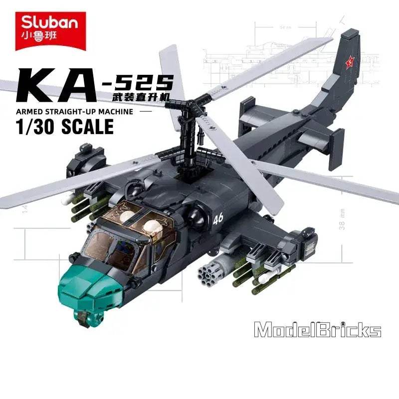 Educational Building Blocks Kamov Ka 52 Alligator Helicopter Model Lego Compatible For Kids - ToylandEU